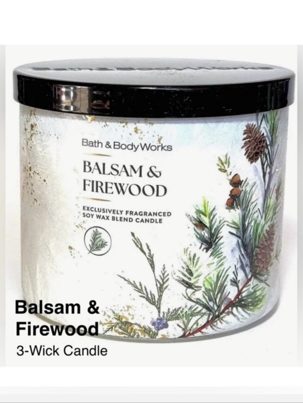 BALSAM & FIREWOOD 3 Wick Candle NWT